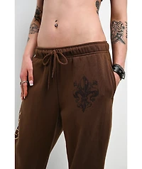 Ninth Hall Divine Conflict Brown Wide Leg Sweatpants