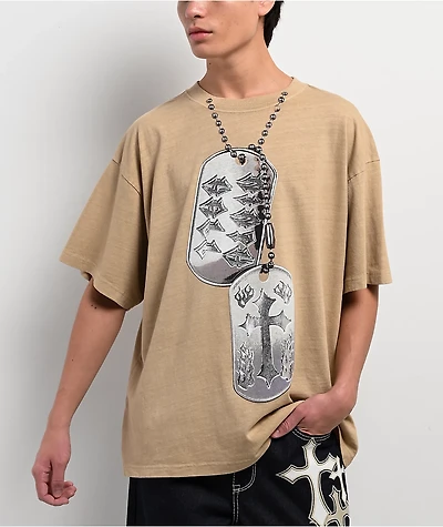 Ninth Hall Dog Tags Vintage Sand T-Shirt