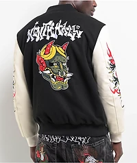 Ninth Hall Dragon Black & Cream Varsity Jacket