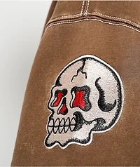Ninth Hall Dragon Fire Brown Wash Zip Hoodie