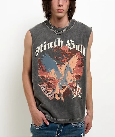 Ninth Hall Dreamer Grey Wash Boxy Tank Top