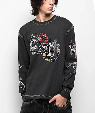 Ninth Hall Dusk Charcoal Thermal Long Sleeve T-Shirt