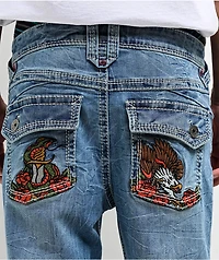 Ninth Hall Eagle Signal Fracture Stacked Flare Jeans