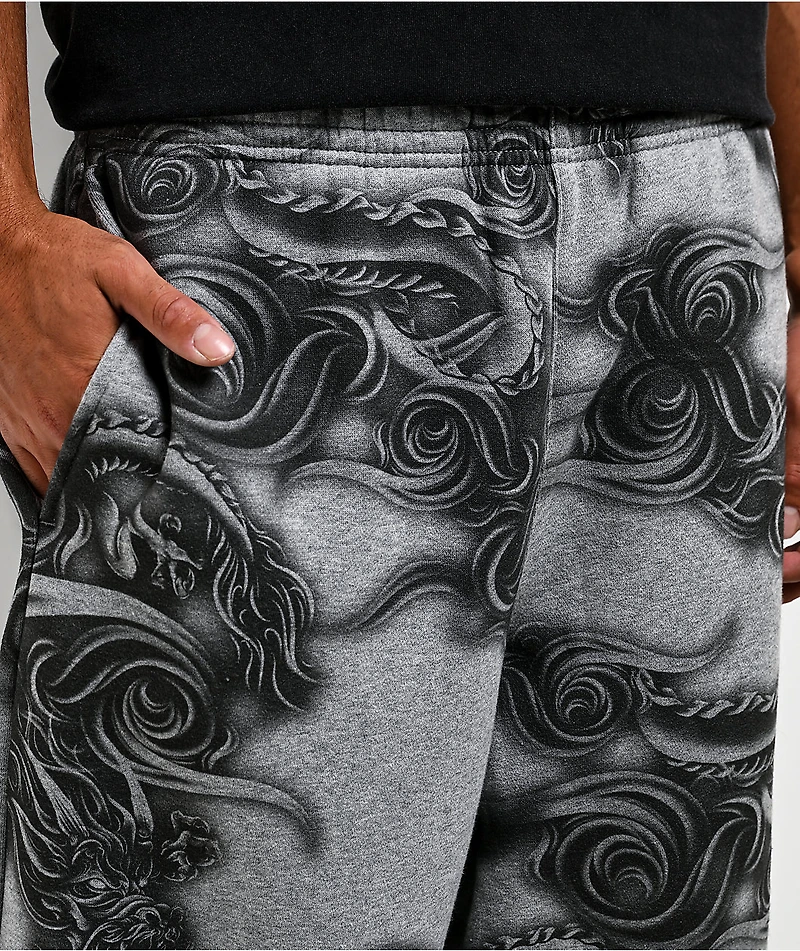 Ninth Hall Etched Grey Baggy Sweatpants