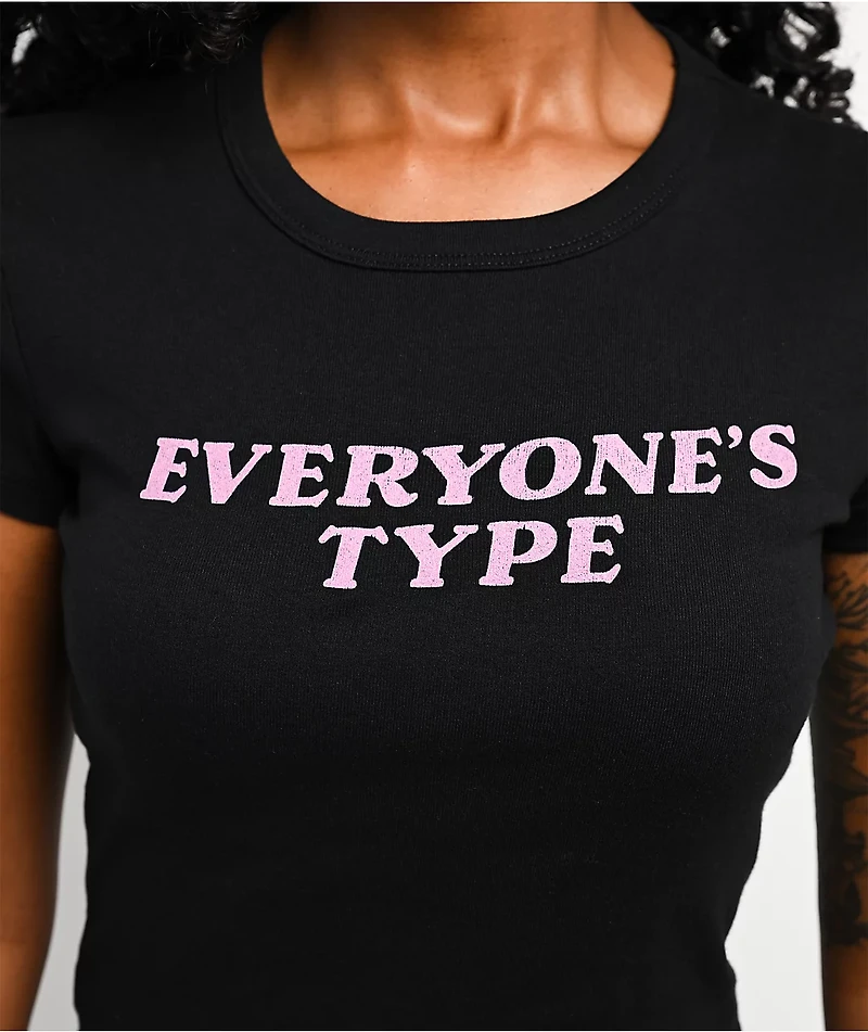 Ninth Hall Everyone's Type Black Crop T-Shirt