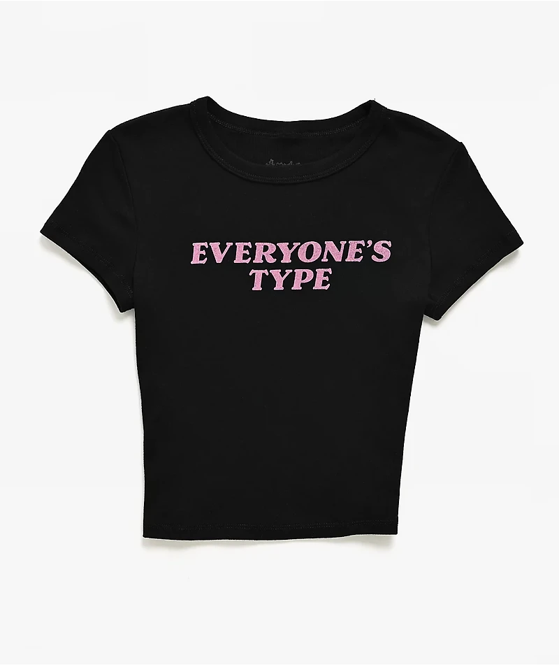 Ninth Hall Everyone's Type Black Crop T-Shirt