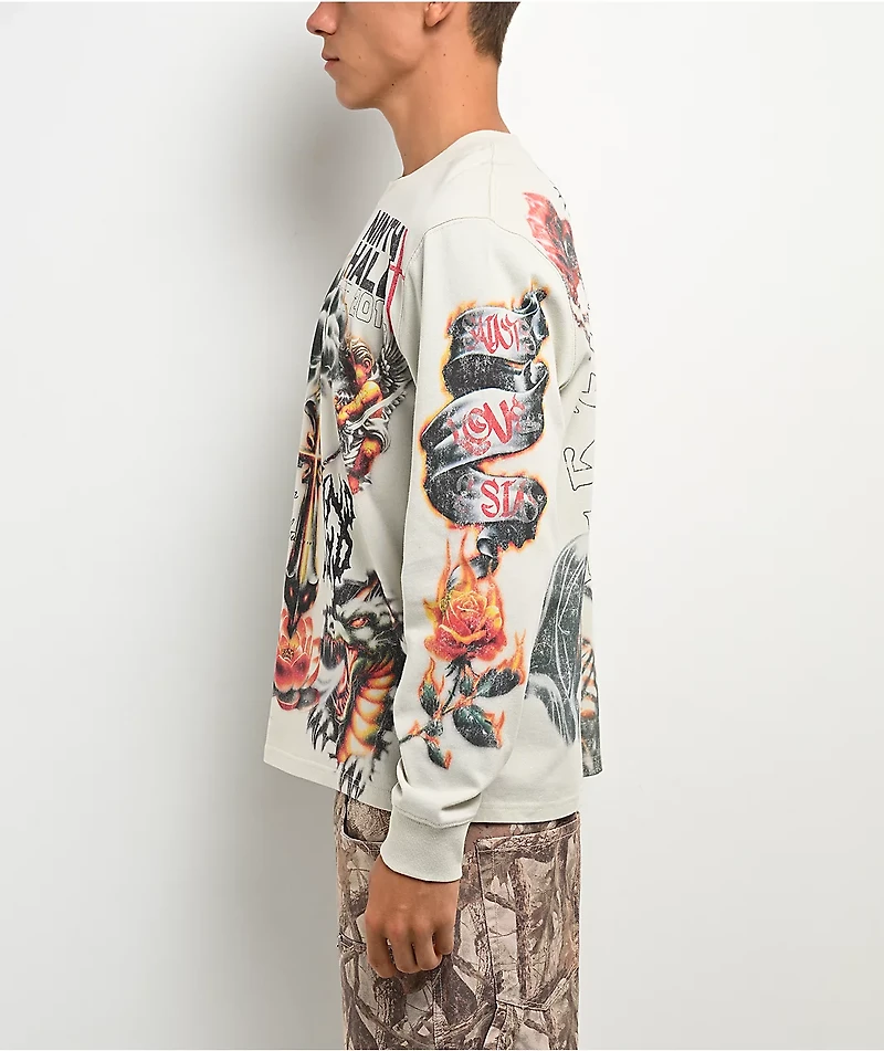 Ninth Hall Everything Is Fine Off White Long Sleeve T-Shirt