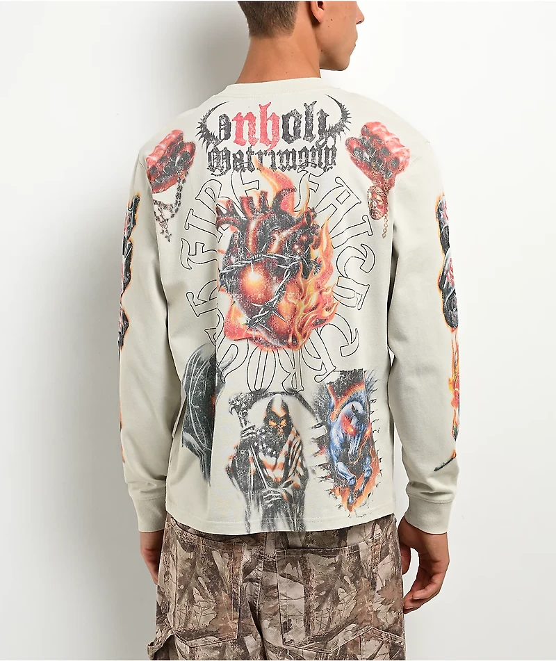 Ninth Hall Everything Is Fine Off White Long Sleeve T-Shirt