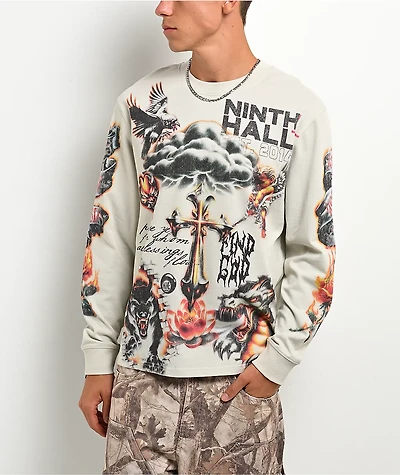 Ninth Hall Everything Is Fine Off White Long Sleeve T-Shirt