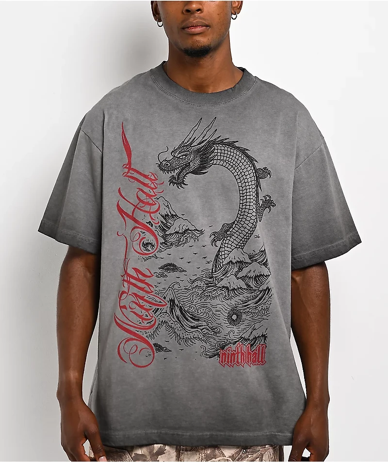 Ninth Hall Fallay Charcoal Grey Wash T-Shirt