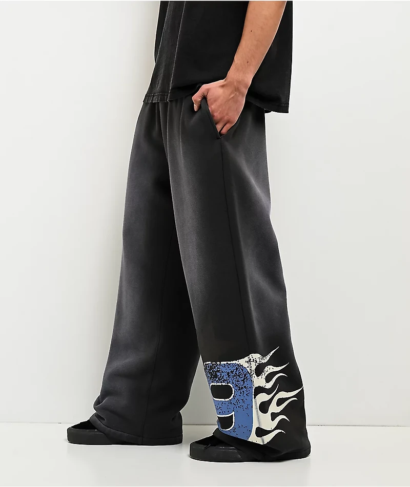 Ninth Hall False Start Grey Wash Baggy Sweatpants