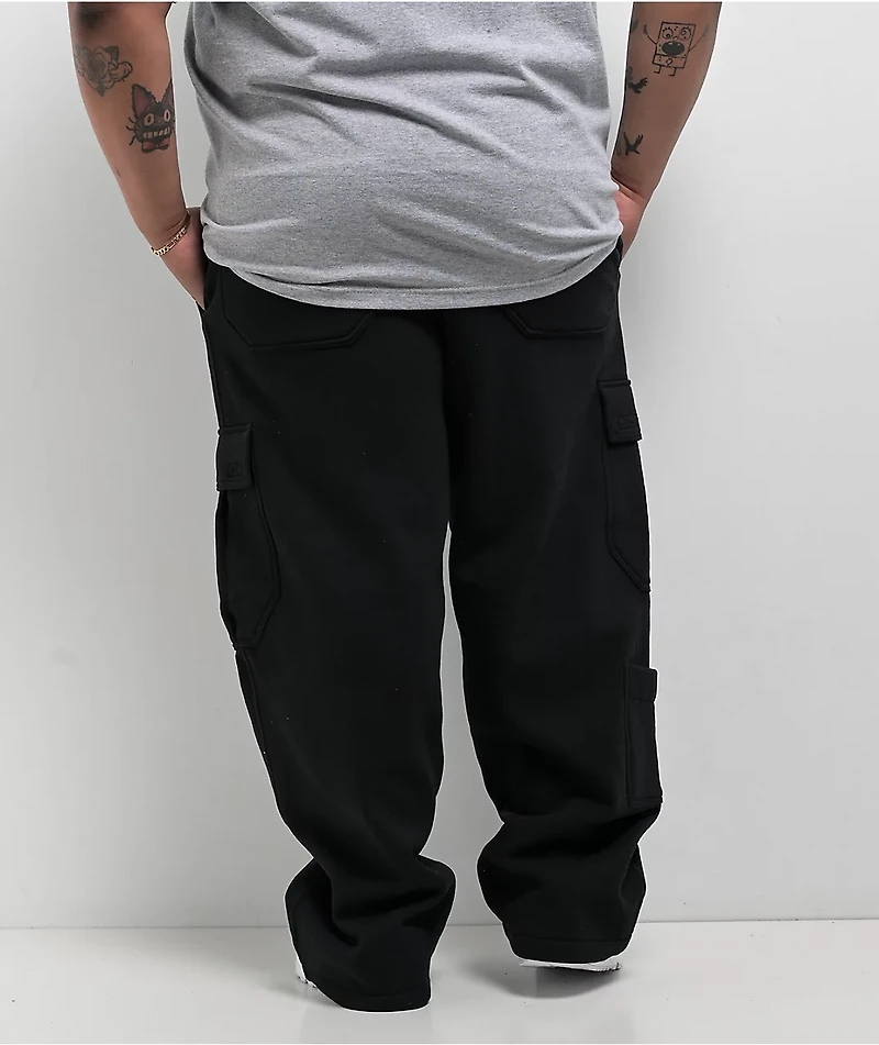 Ninth Hall Fast Lane Black Baggy Cargo Sweatpants