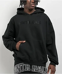 Ninth Hall Faux Rhinestones Black Hoodie