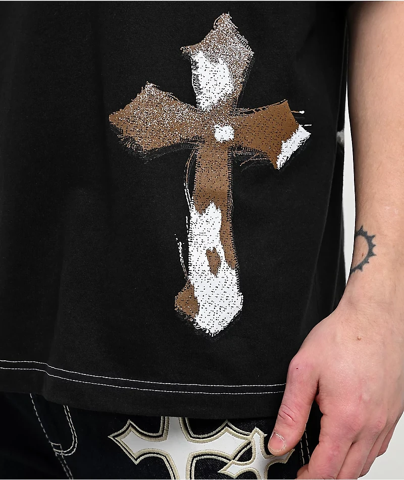 Ninth Hall Faux-ny Hair Black Boxy T-Shirt