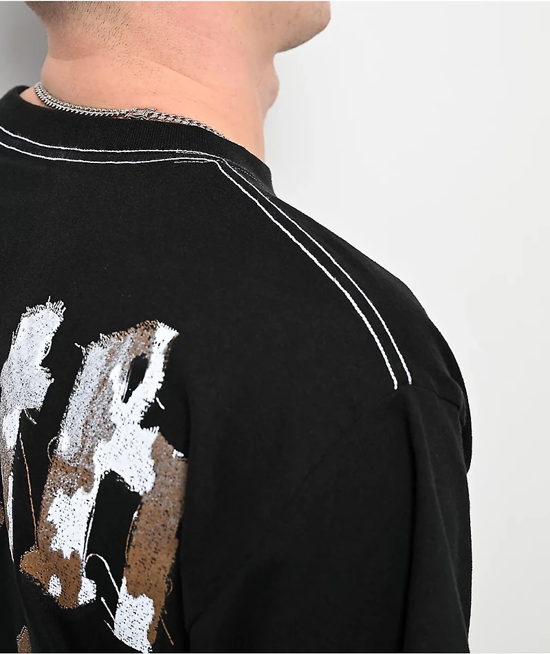 Ninth Hall Faux-ny Hair Black Boxy T-Shirt