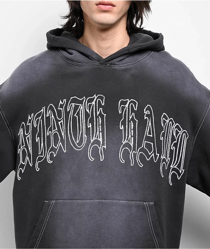 Ninth Hall Fein Black Wash Hoodie