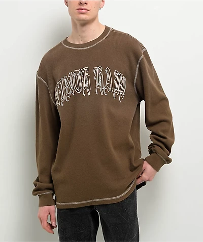 Ninth Hall Fein Brown Thermal Long Sleeve T-Shirt