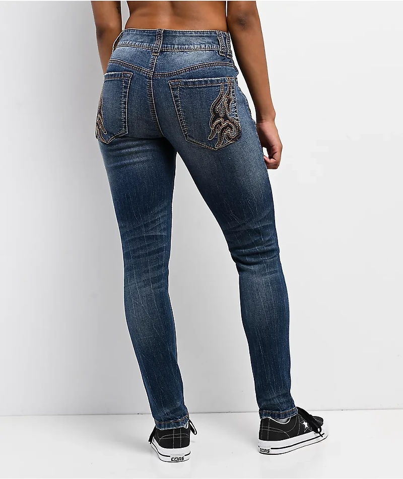 Ninth Hall Felicia Night Shade Blue Wash Skinny Jeans