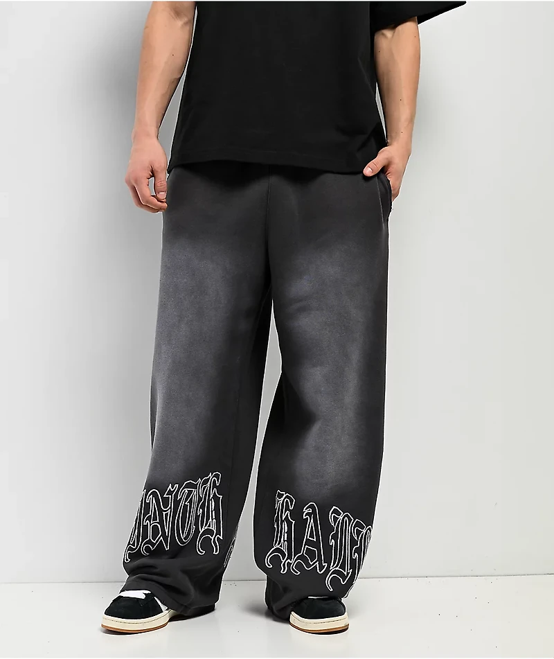 Ninth Hall Fien Black Wash Baggy Sweatpants
