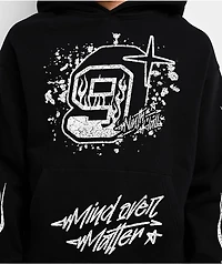 Ninth Hall Flame Black Boxy Hoodie