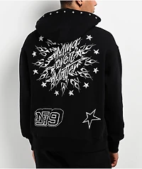 Ninth Hall Flame Black Boxy Hoodie