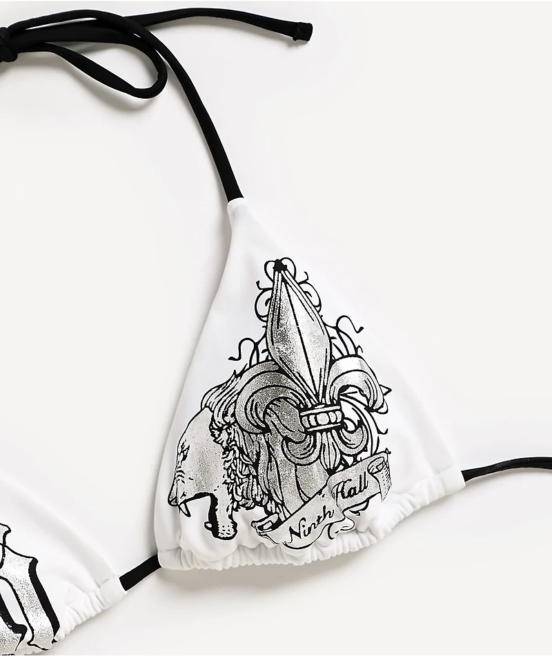 Ninth Hall Fleur White Triangle Bikini Top