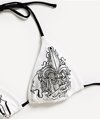 Ninth Hall Fleur White Triangle Bikini Top