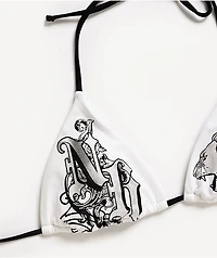 Ninth Hall Fleur White Triangle Bikini Top