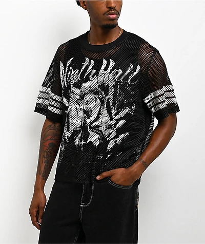 Ninth Hall Flock Black Crop Football Jersey