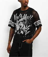 Ninth Hall Flock Black Crop Football Jersey