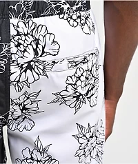 Ninth Hall Flower Split Black & White Board Shorts