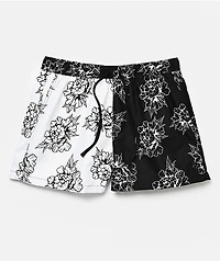 Ninth Hall Flower Split Black & White Board Shorts