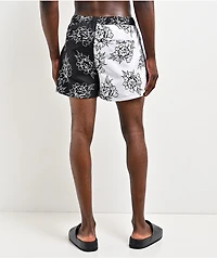Ninth Hall Flower Split Black & White Board Shorts