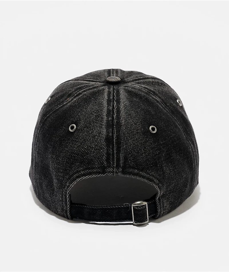 Ninth Hall Fluttering Heart Black Wash Strapback Hat