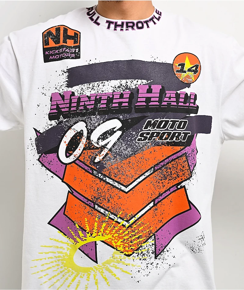 Ninth Hall Full Throttle White Long Sleeve T-Shirt