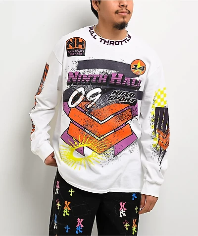 Ninth Hall Full Throttle White Long Sleeve T-Shirt