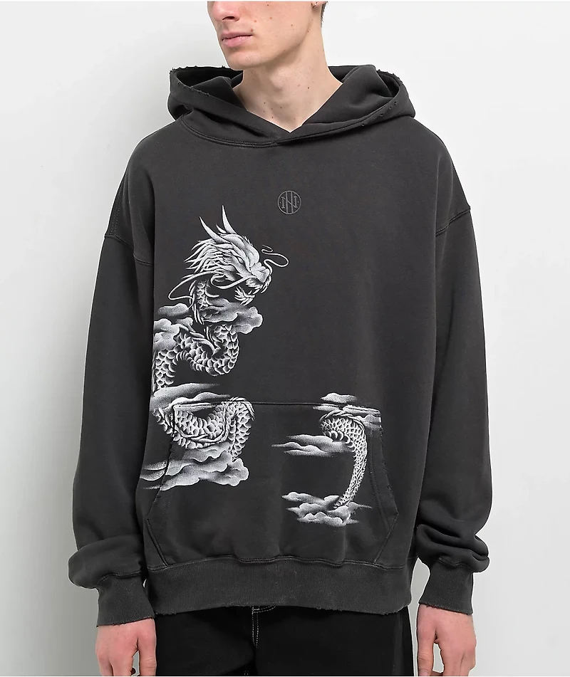 Ninth Hall Fundamentals Airbrushed Dragon Black Hoodie