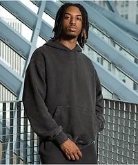 Ninth Hall Fundamentals Ash Wash Distressed Boxy Hoodie