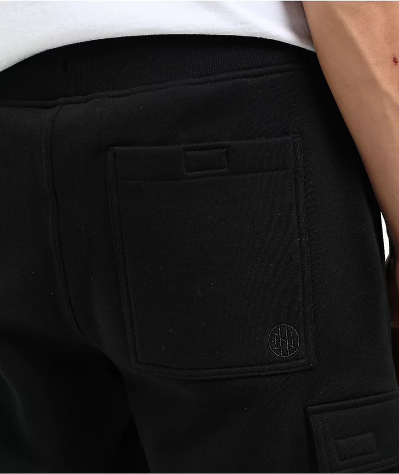 Ninth Hall Fundamentals Black Cargo Skate Sweat Shorts