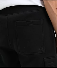 Ninth Hall Fundamentals Black Cargo Skate Sweat Shorts