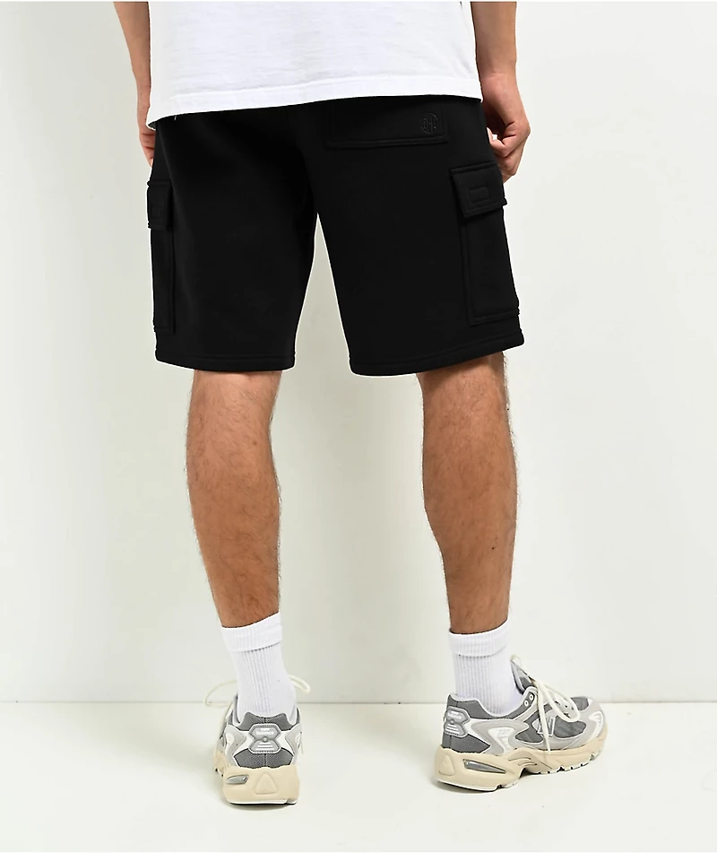 Ninth Hall Fundamentals Black Cargo Skate Sweat Shorts