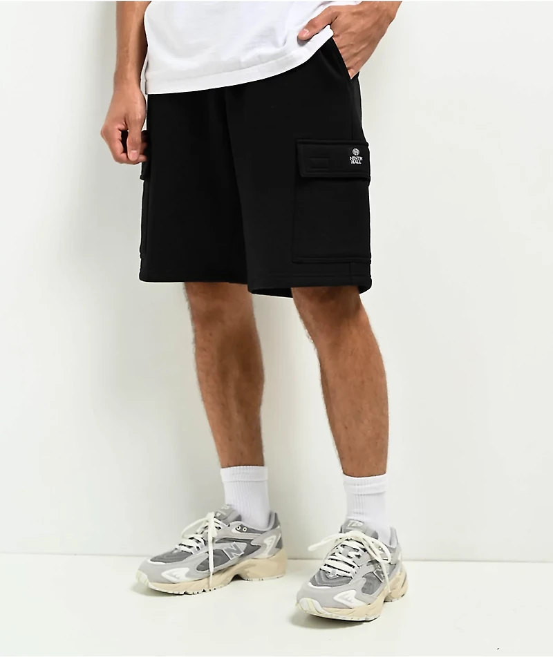 Ninth Hall Fundamentals Black Cargo Skate Sweat Shorts