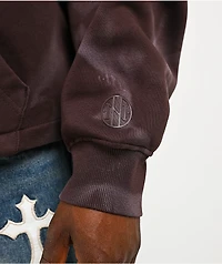 Ninth Hall Fundamentals Brown Wash Zip Hoodie