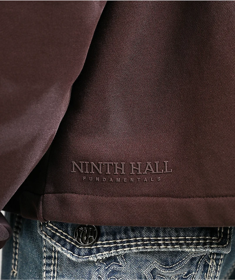 Ninth Hall Fundamentals Brown Wash Zip Hoodie