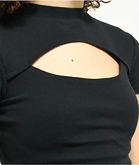 Ninth Hall Fundamentals Cuddie Black Cut Out Crop T-Shirt