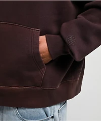 Ninth Hall Fundamentals Dark Brown Wash Oversized Hoodie