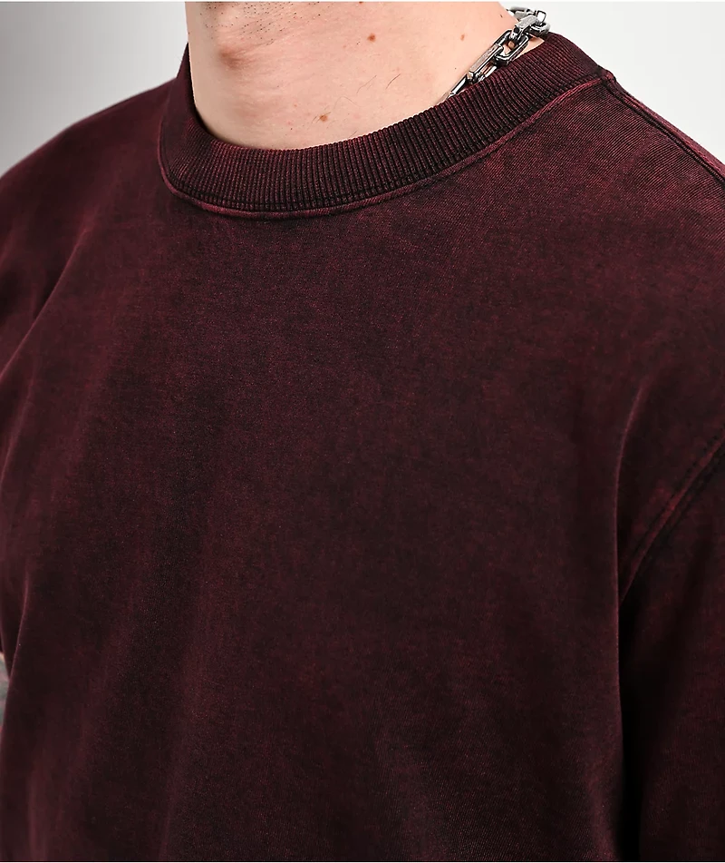 Ninth Hall Fundamentals Dark Red Static Wash T-Shirt