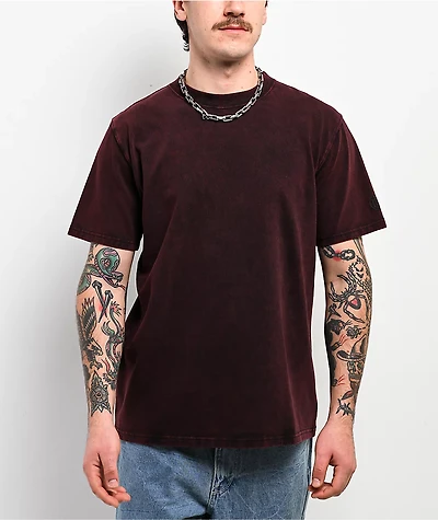 Ninth Hall Fundamentals Dark Red Static Wash T-Shirt