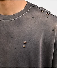 Ninth Hall Fundamentals Distressed Black Wash Long Sleeve T-Shirt