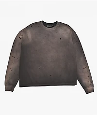 Ninth Hall Fundamentals Distressed Black Wash Long Sleeve T-Shirt